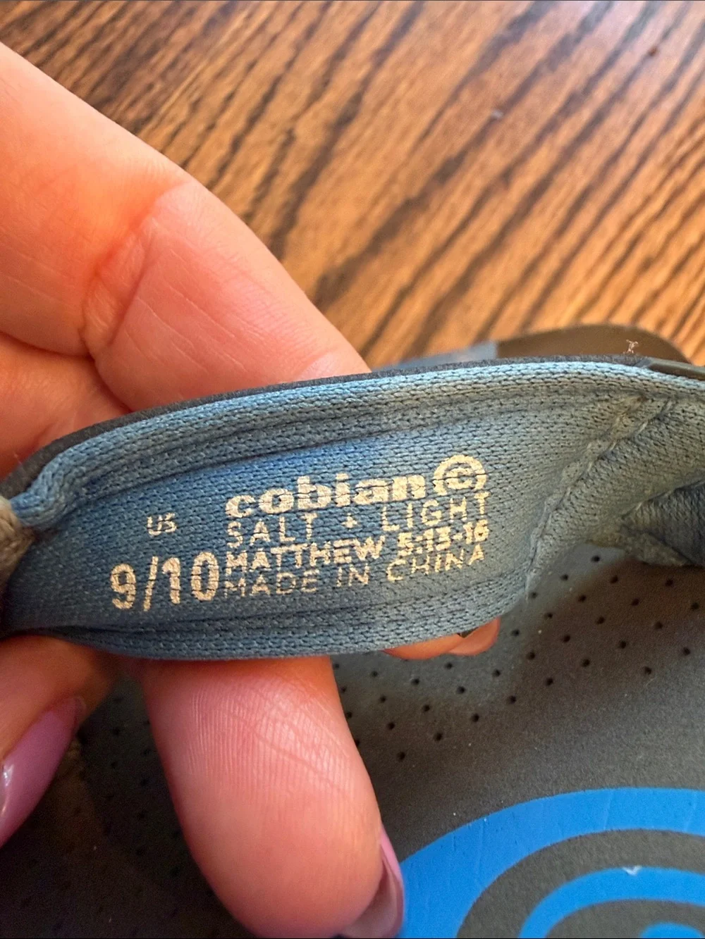 Kids Cobian Flip Flop Sandals with Blue Insole Accent